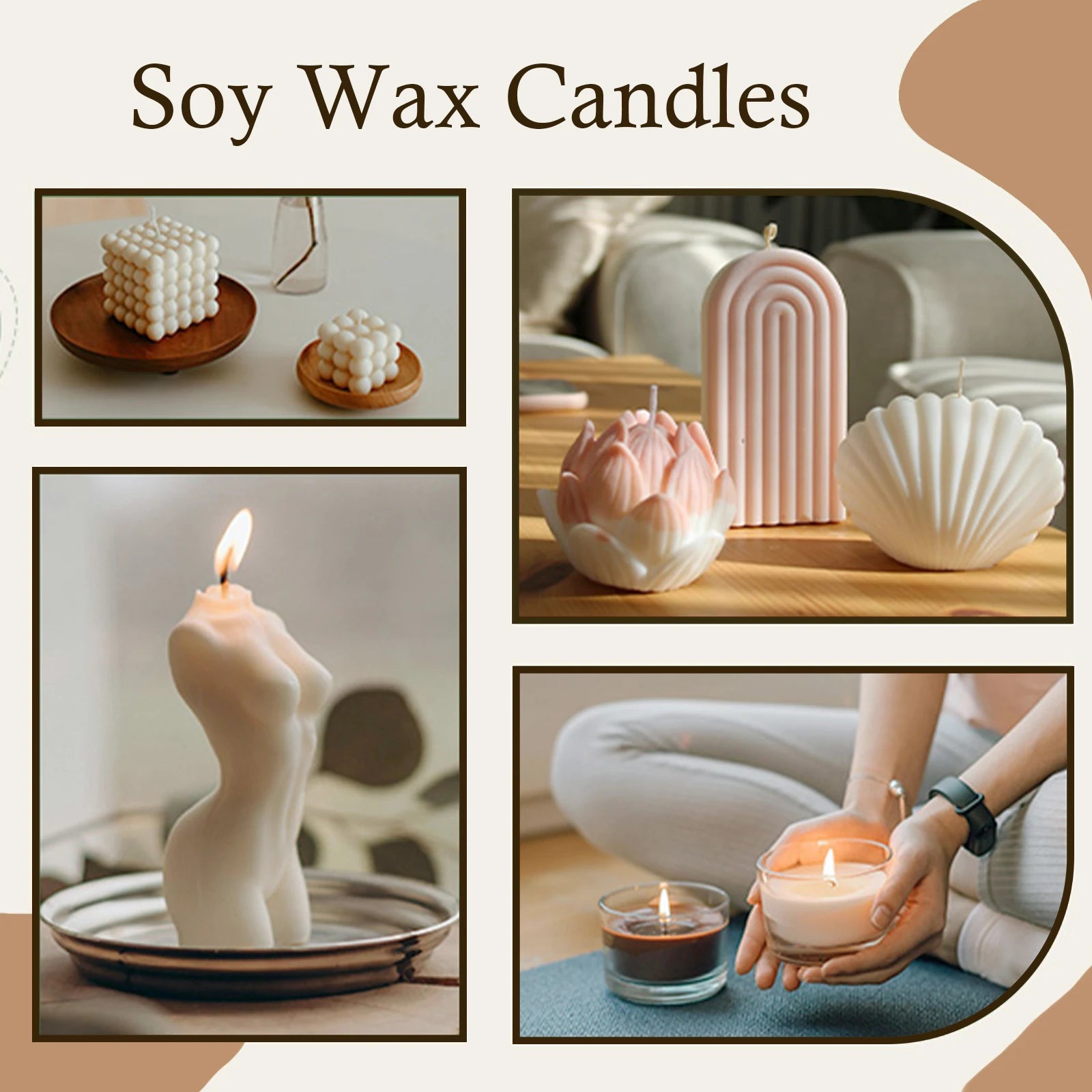Natural Soy Wax Flakes for Candle Making — Additive-Free DIY Candle Supplies, 100g/200g/453g/1000g (3.5oz/7.1oz/16oz/35.3oz)