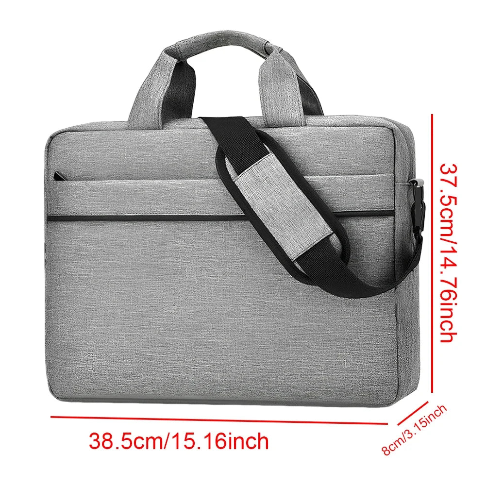 Waterproof Nylon Shockproof Laptop Crossbody Bag – 3 Compartments | Fits 14-Inch (35.6 cm) Laptops