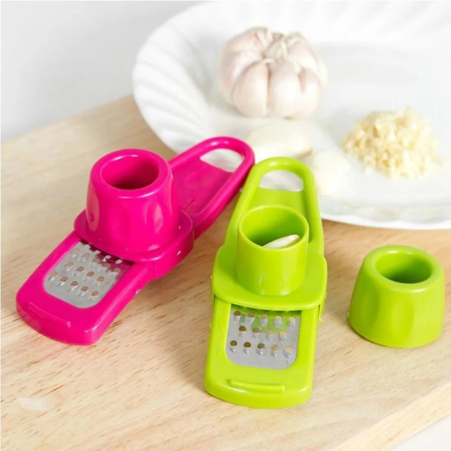 Mini Manual Garlic Grinder Press Portable Garlic Masher Ginger Crusher 5.5in (14cm)