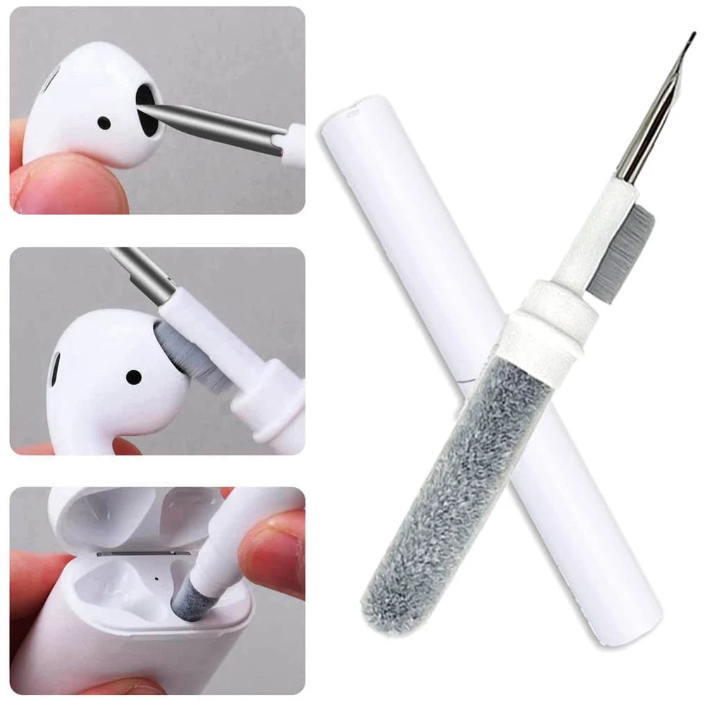 3-in-1 Earbud Cleaning Pen Kit – Wireless Earbuds Case & Charging Port Cleaner with Microfiber Brush