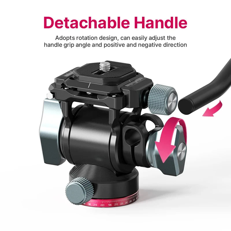 Small Hydraulic Ball Head Camera Tripod Head 360 Panoramic Universal Ballhead for DSLR and Monopod, Supports 10 kg (22 lb)