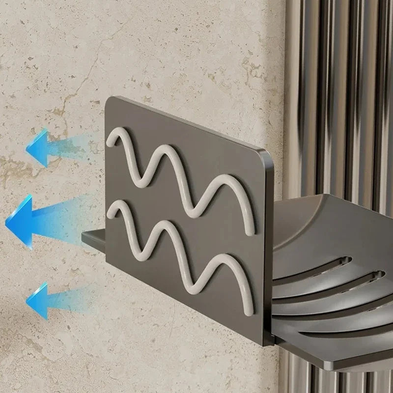 No-Drill Wall-Mounted Soap Rack Waterproof Metal Soap Holder for Bathroom Shower