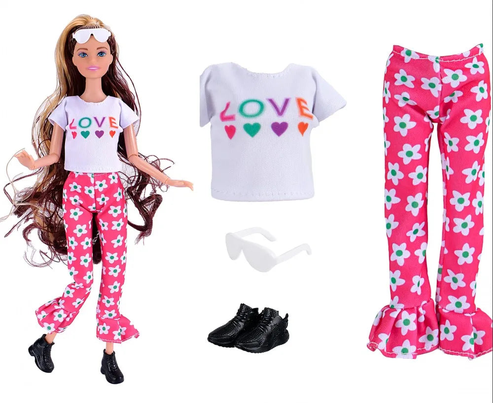 30cm Doll Clothes 1-Set Pink Fashion Outfit - Tops, Skirt, Shoes & Necklace for 11–11.8 in Dolls (BJD, Fashion Dolls)