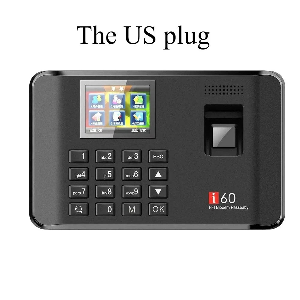 Biometric Fingerprint Time Attendance Machine - Multi-Function Employee Clock In/Out System for Office & HR