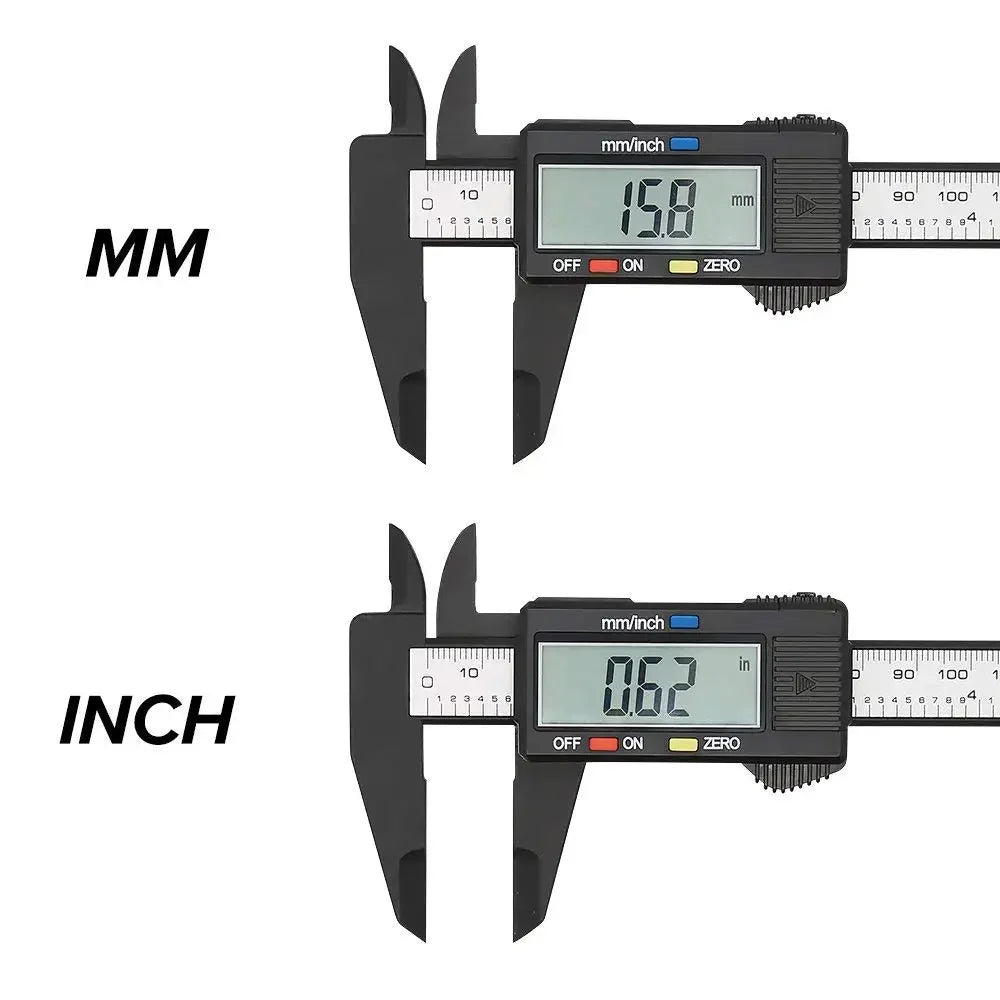 Digital Caliper 0-150 mm (0-6 in) Carbon Fiber Composite Electronic Vernier Caliper 0.01 mm Precision