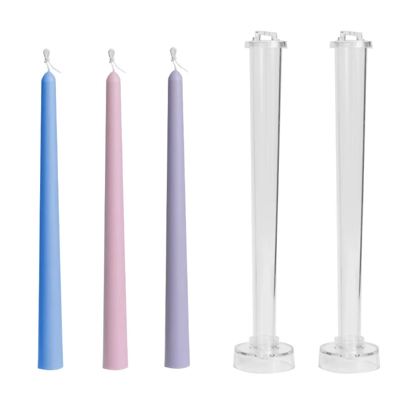 Long Pole Candle Mold 25.5/30 cm (10.0/11.8 in) Plastic DIY Peaked Column Pillar Candle Making Kit