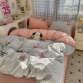 Brown Striped Bedding Set - Duvet Cover, Flat Sheet & Pillowcases (Single/Twin/Full/Queen)