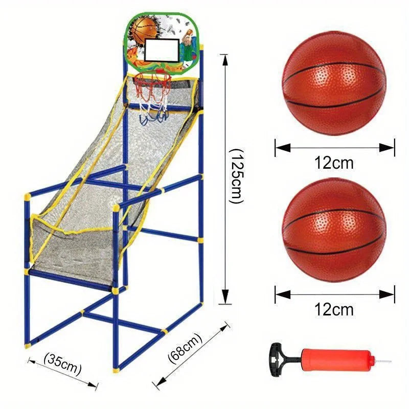 Portable Arcade Basketball Game Set - Indoor/Outdoor Hoop with Pump & Balls, Easy Setup Gift for Teens & Adults
