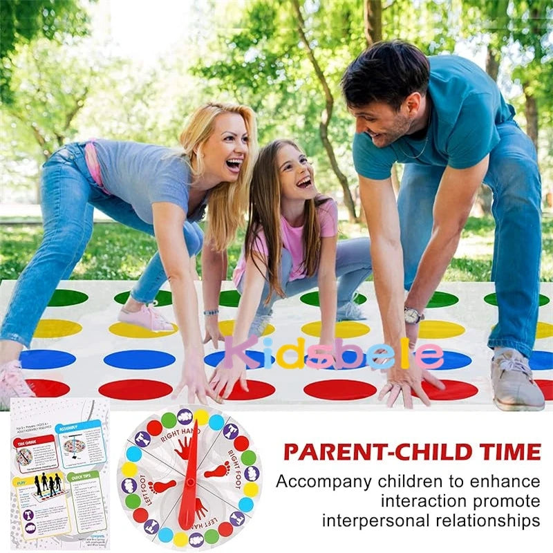 Twister Game Play Mat with Spinner – 63 x 43 in (160 x 110 cm) Indoor & Outdoor Family Party Game, Parent-Child Interactive Toy