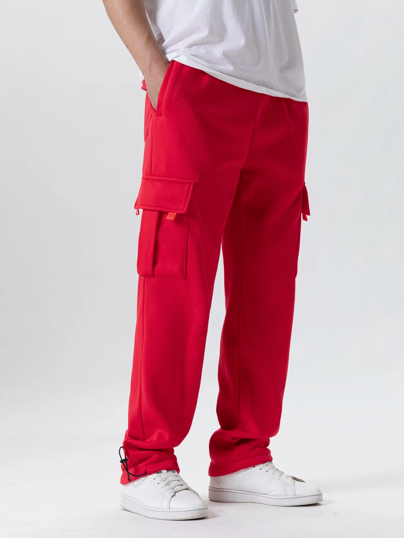 Men's Multi-Pocket Jogger Sweatpants – Drawstring Straight Fit Ankle-Length Running & Gym Pants, Loose Casual