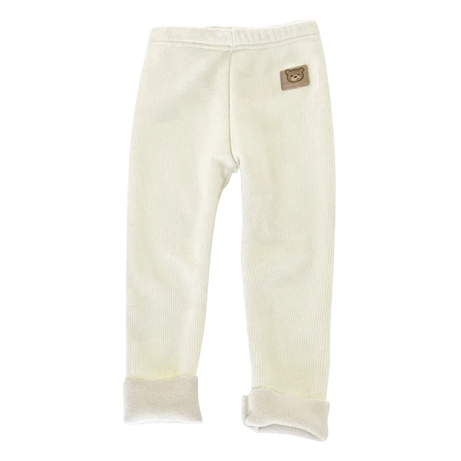Korean-Style Autumn Winter Footed Leggings for Kids – Warm Polyester Unisex Baby/Toddler Sizes 80–130 (31.5–51.2 in)