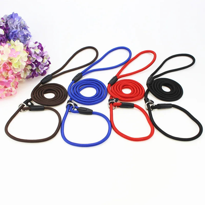 Adjustable Nylon Rope Dog Leash – 130 cm / 51 in Training Lead, Collar-Style Leash for Small/Medium/Large Dogs (S/M/L)
