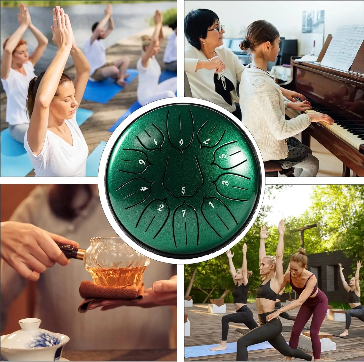 Steel Tongue Drum 6-Inch (14.5 cm) 11-Note D-Tone for Yoga, Meditation & Music Therapy