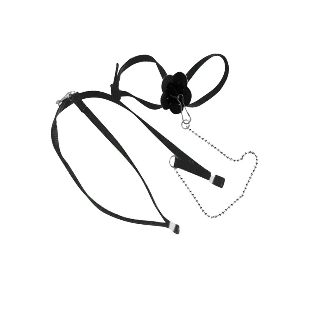 Adjustable Reptile Harness Leash 47.2 in (1.2 m) Nylon Anti-Bite Training Rope for Lizards, Turtles & Small Pets