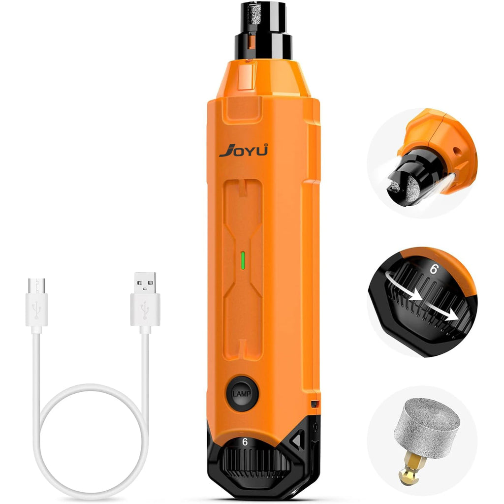6-Speed Rechargeable Dog Nail Grinder Quiet Electric Pet Nail Trimmer for Painless Paw Grooming