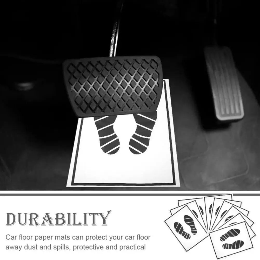 Disposable Car Floor Mats — 25/50/100 Pack Waterproof Anti-Slip Paper, Universal 50 x 38 cm (19.7 x 14.9 in)