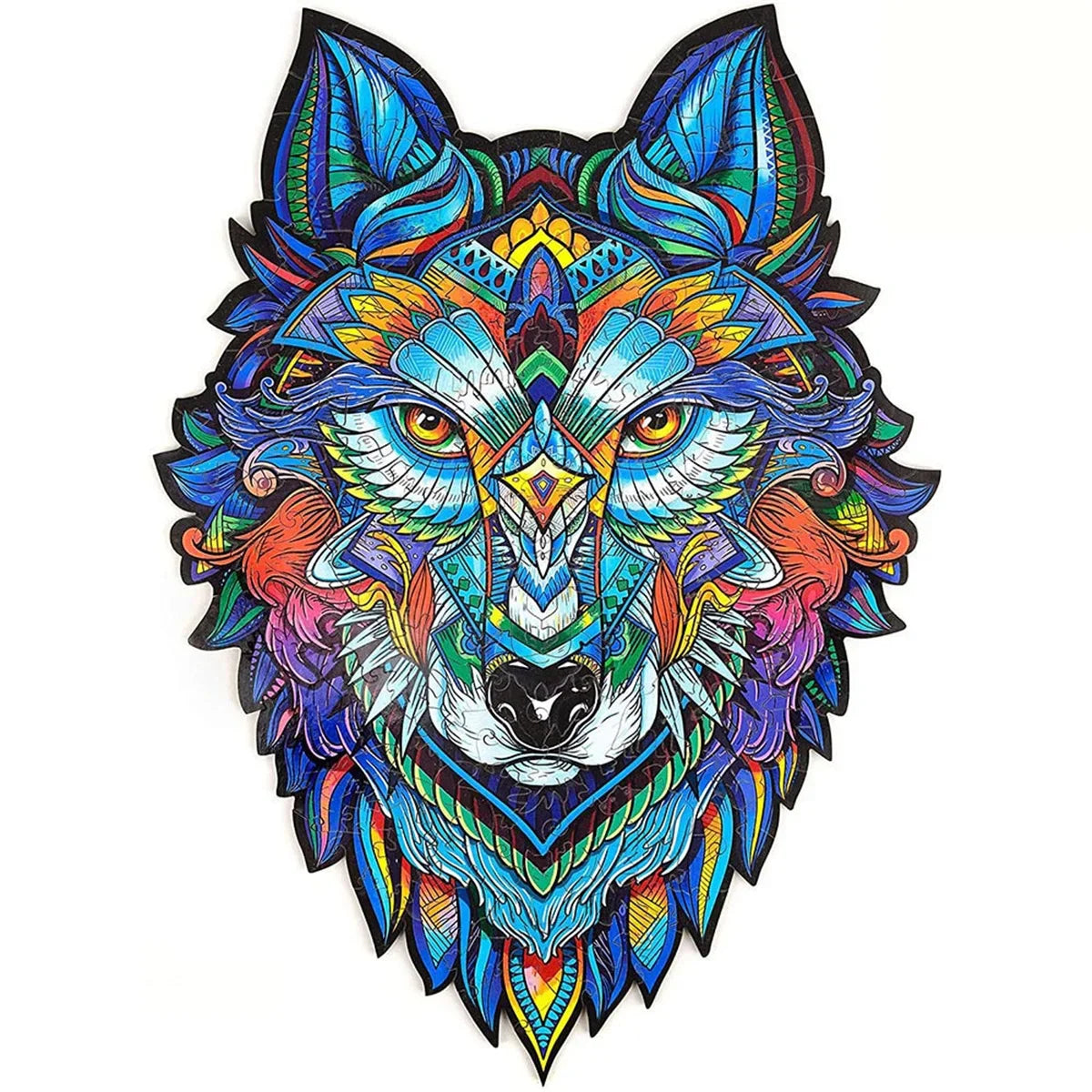 100-300 Piece Wooden Animal Jigsaw Puzzle - Wolf and Chicken Irregular Pieces 3D Brain Teaser for Adults & Kids Holiday Gift