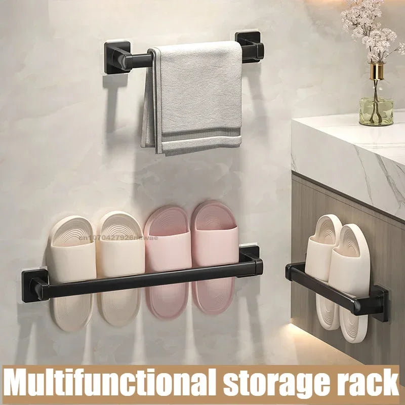 No-Drill Wall-Mounted Towel Rack – Adhesive Aluminum Towel Bar for Bathroom & Kitchen, 50–60 cm (19.7–23.6 in)
