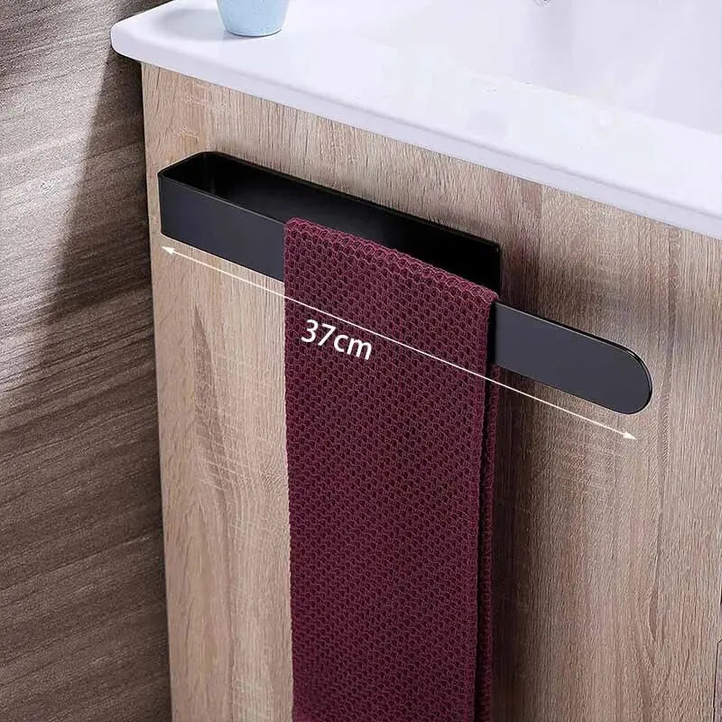 Self-Adhesive 304 Stainless Steel Towel Rack - Single Rod, 23cm / 37cm (9.1" / 14.6") Brushed Finish No-Drill Bathroom & Kitchen Towel Bar