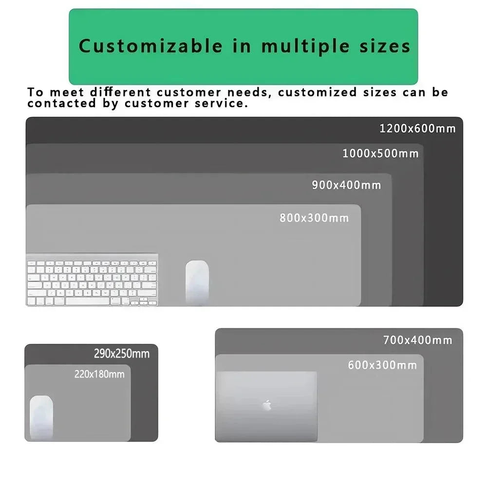 XXL Black & White Abstract Desk Mat - Liquid Strata Gaming Mouse Pad, Large Non-Slip Locking-Edge Deskmat