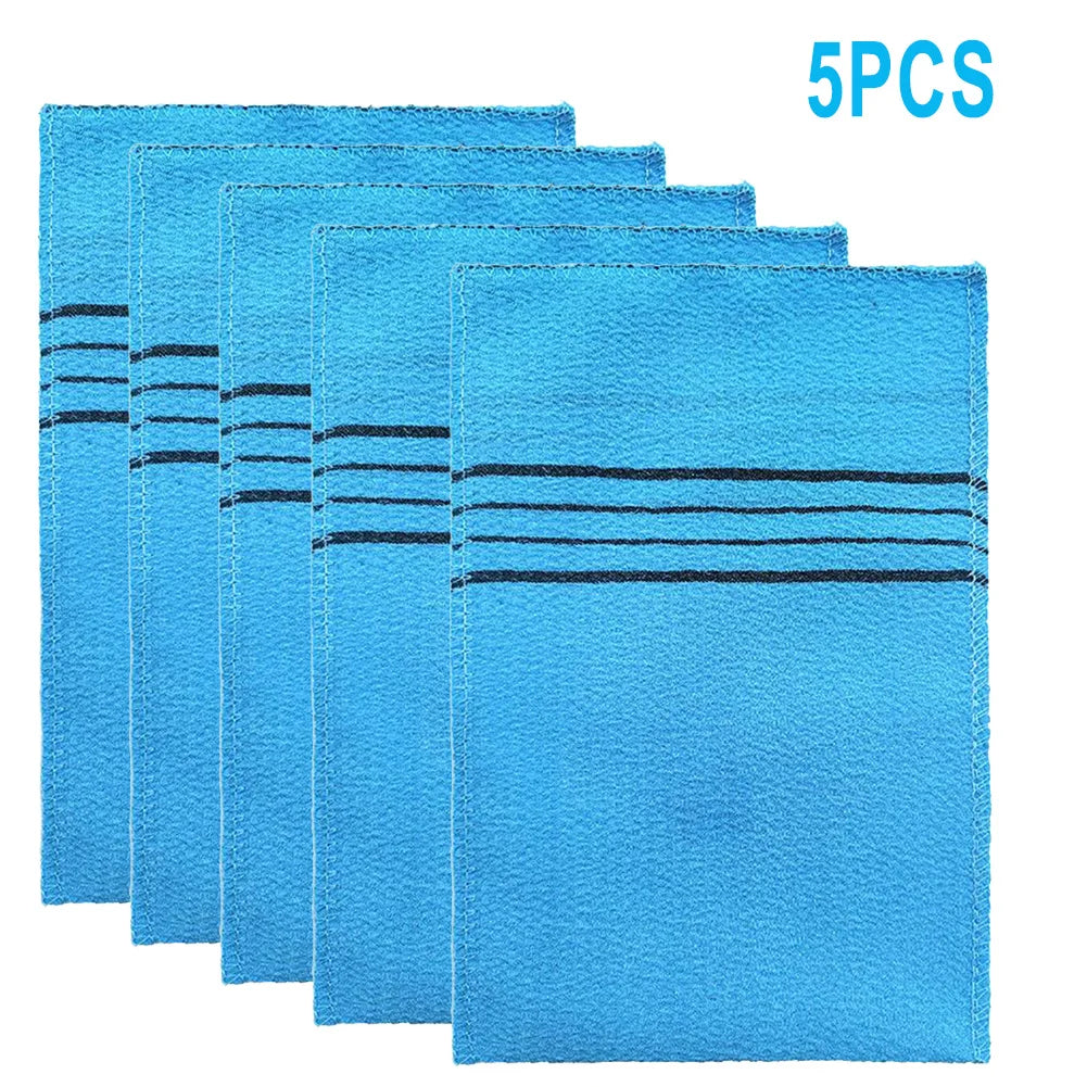 5-Pack Exfoliating Bath Washcloths — Soft Polyester-Cotton Body Scrub Cloths for Shower & Spa