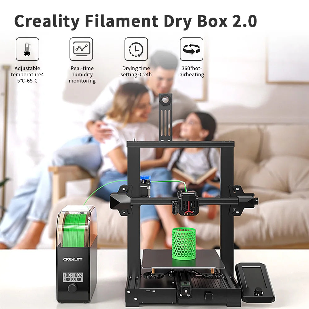 Filament Dryer Dry Box 1kg (2.2 lb) Filament Dehydrator with Fan 1.75/2.85mm Spool Holder for PLA PETG ABS TPU