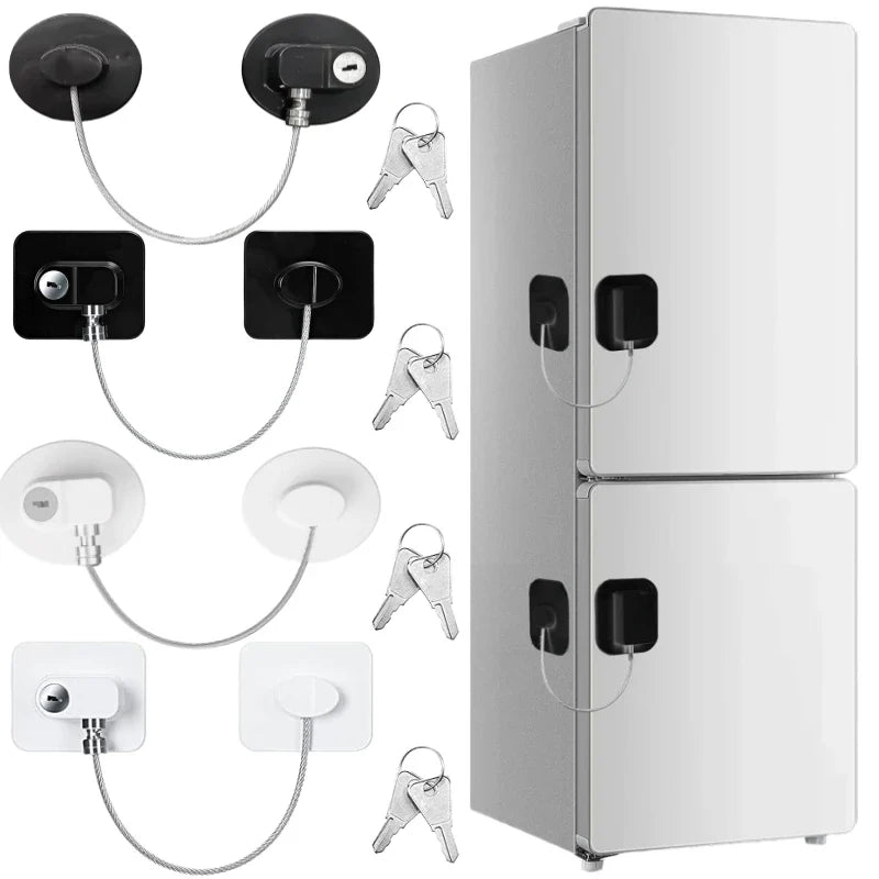 2/4/6-Pack Self-Adhesive Cabinet Locks with Keys — Baby Safety Locks for Fridge, Cabinets, Drawers, Doors & Appliances