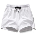 Unisex Lightweight Running Shorts with Zipper Pockets - Quick-Dry Athletic and Beach Shorts