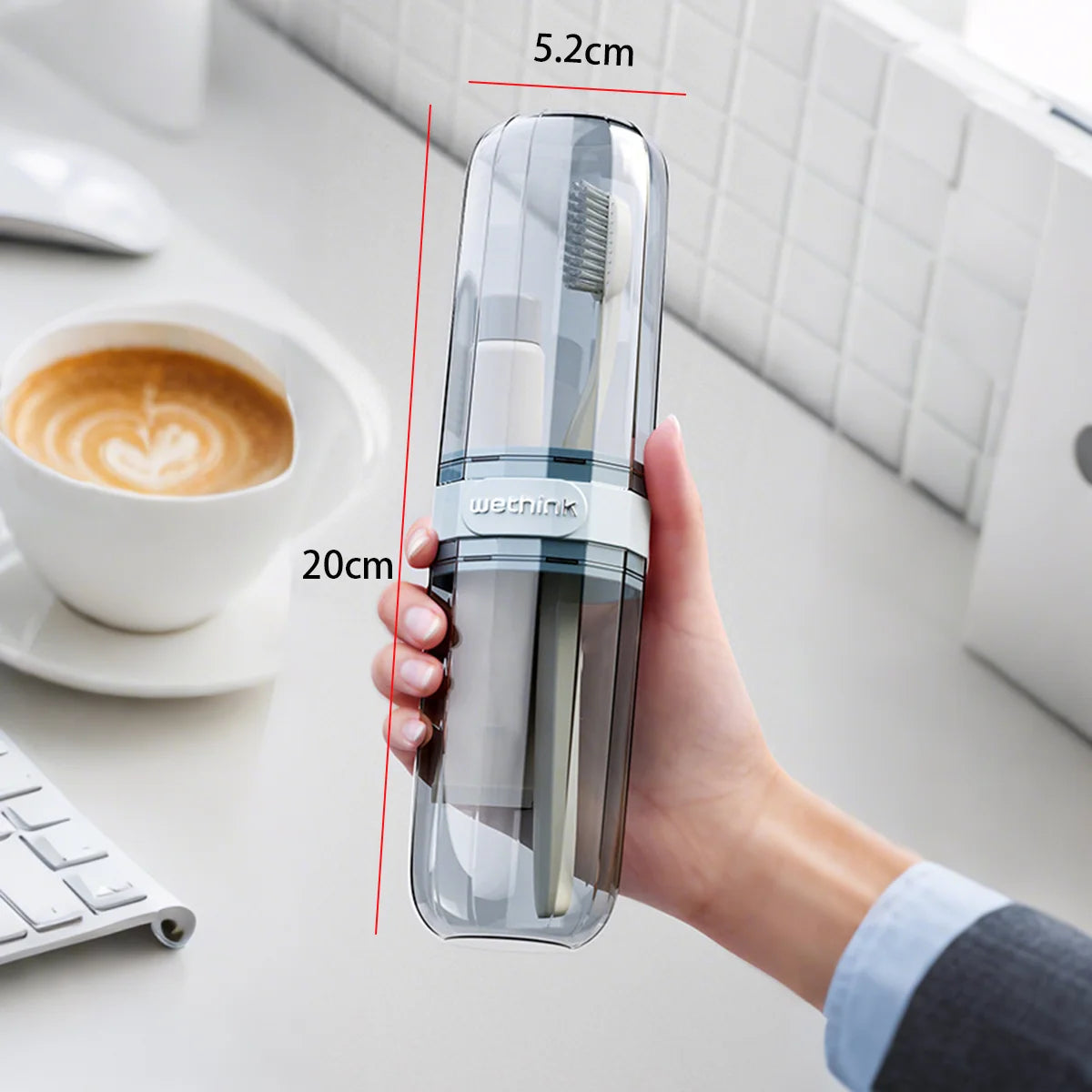 Travel Toothbrush & Toothpaste Case Portable Holder Storage Box 19.6 x 6 cm (7.7 x 2.4 in)