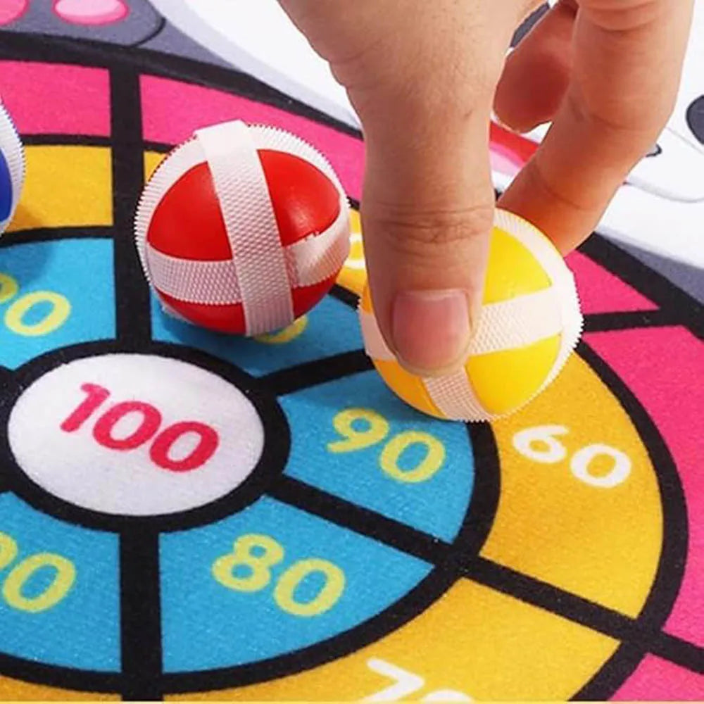 Sticky Ball Dartboard Target for Kids – Soft Throwing Dart Game Indoor & Outdoor, Ages 3+