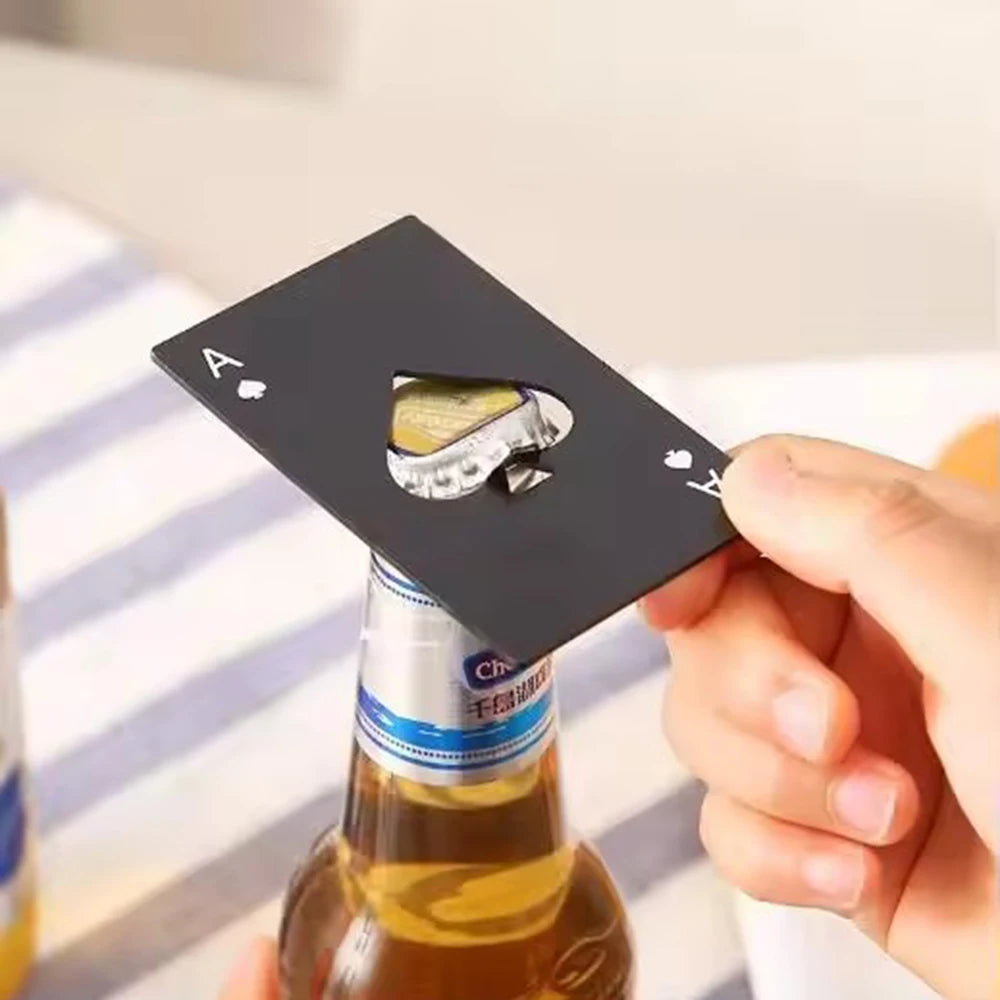 Stainless Steel Playing Card Bottle Opener (Spade Design) – Slim Credit Card Beer & Wine Opener