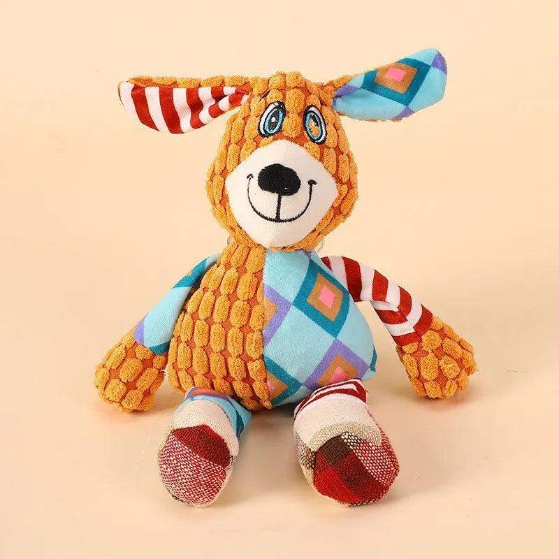 Bite-Resistant Plush Dog Chew Toy with Squeaker, Interactive Teeth-Cleaning Toy, 27 x 28 cm (10.6 x 11.0 in)