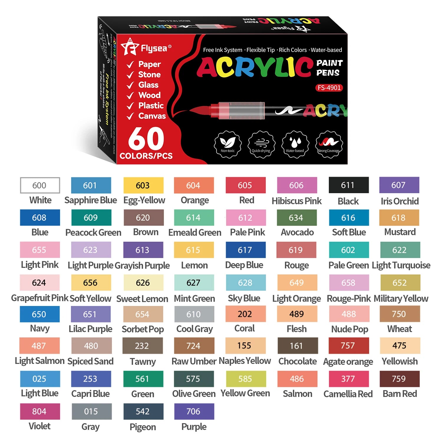 Acrylic Paint Brush Marker Set – Soft Brush Tip with Automatic Ink Control | Paint Pens for Wood, Stone, Glass, Canvas & Fabric