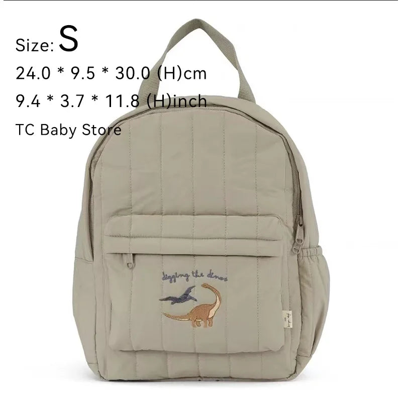 Kids Cotton Backpack (S/L) – Kindergarten & Travel Schoolbag for Toddlers, Children and Moms, Waterproof Geometric Cherry Lemon
