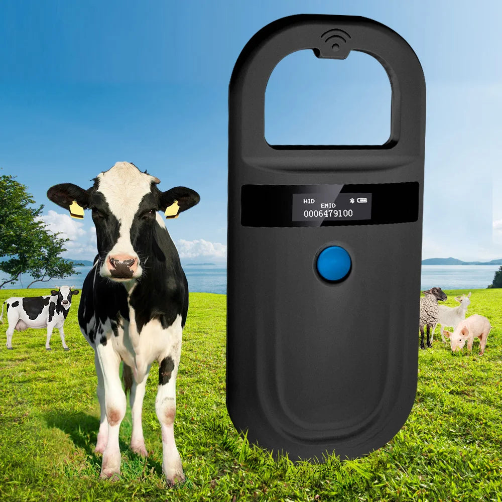 Portable Animal RFID Microchip Scanner 134.2 kHz & 125 kHz USB Bluetooth FDX-B EMID Pet Cat Dog Tag Reader