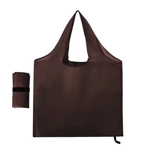 Foldable Reusable Grocery Tote Bag, Lemon Print Eco-Friendly Travel & Beach Pouch