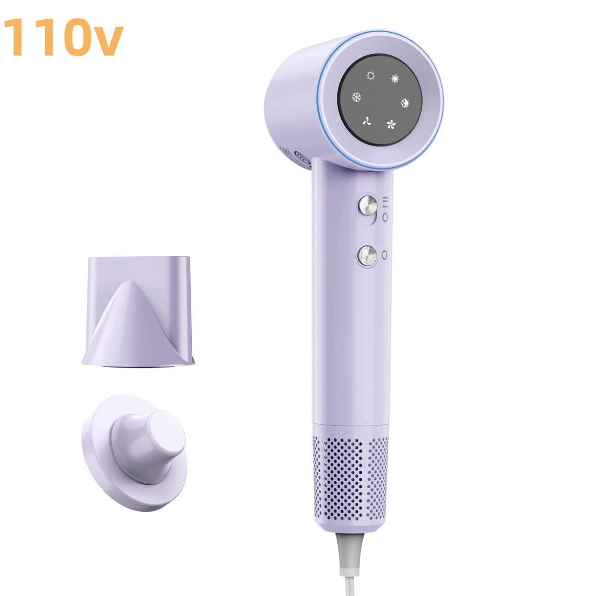 110,000 RPM High-Speed Wall-Mounted Hair Dryer - Negative Ion, Fast Drying, Low Noise, Thermo Control & LCD Display