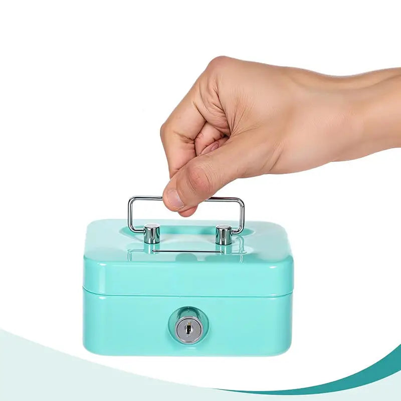 Mini Metal Money Box with Key Lock – Lockable Coin Safe for Adults & Kids