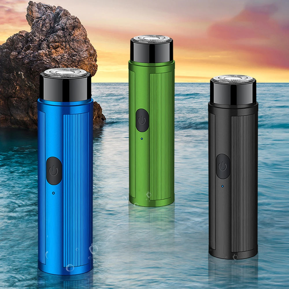 Mini Rechargeable Electric Shaver – Portable Facial & Body Razor for Women & Men, Rotary Detachable Washable Head, LED Display