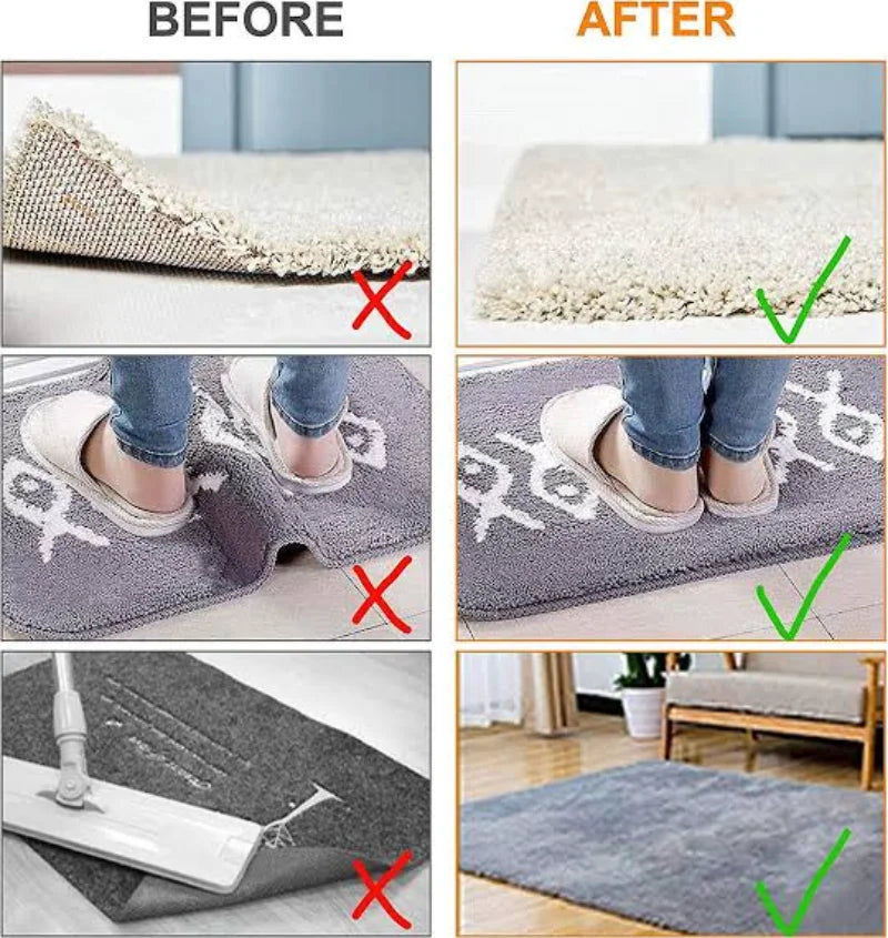 8/16-Pack Non-Slip Carpet Gripper Pads Reusable Washable Anti-Curl Rug Tape Corner Fixers