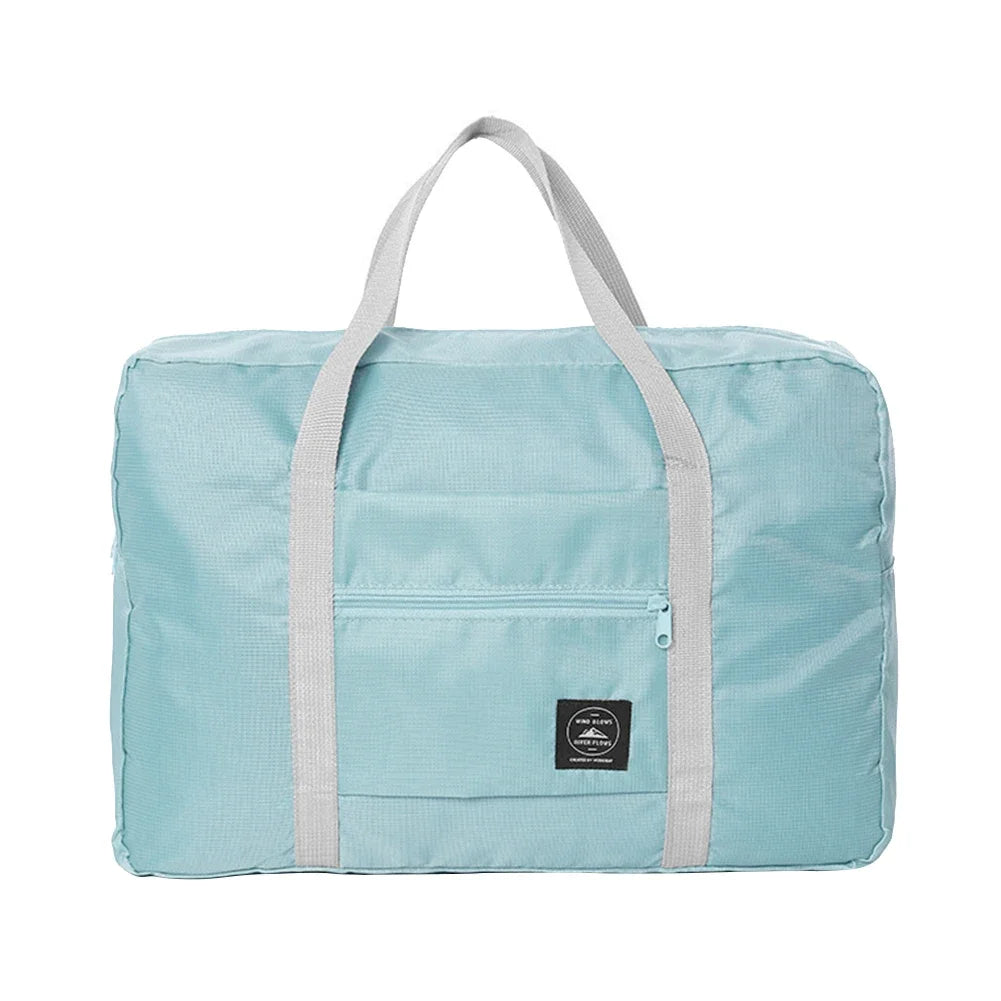 Solid Color Waterproof Foldable Travel Bag Lightweight Large Capacity Luggage Tote 18.9×12.6×6.3 in (48×32×16 cm)