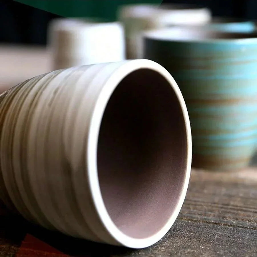 Hand-Painted Crackle Glaze Stoneware Mug, Vintage Ceramic Coffee & Tea Cup, Dishwasher Safe Gift