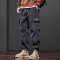 Men's Elastic Waist Drawstring Jogger Pants Stretch Straight Harem Cargo Ankle-Length