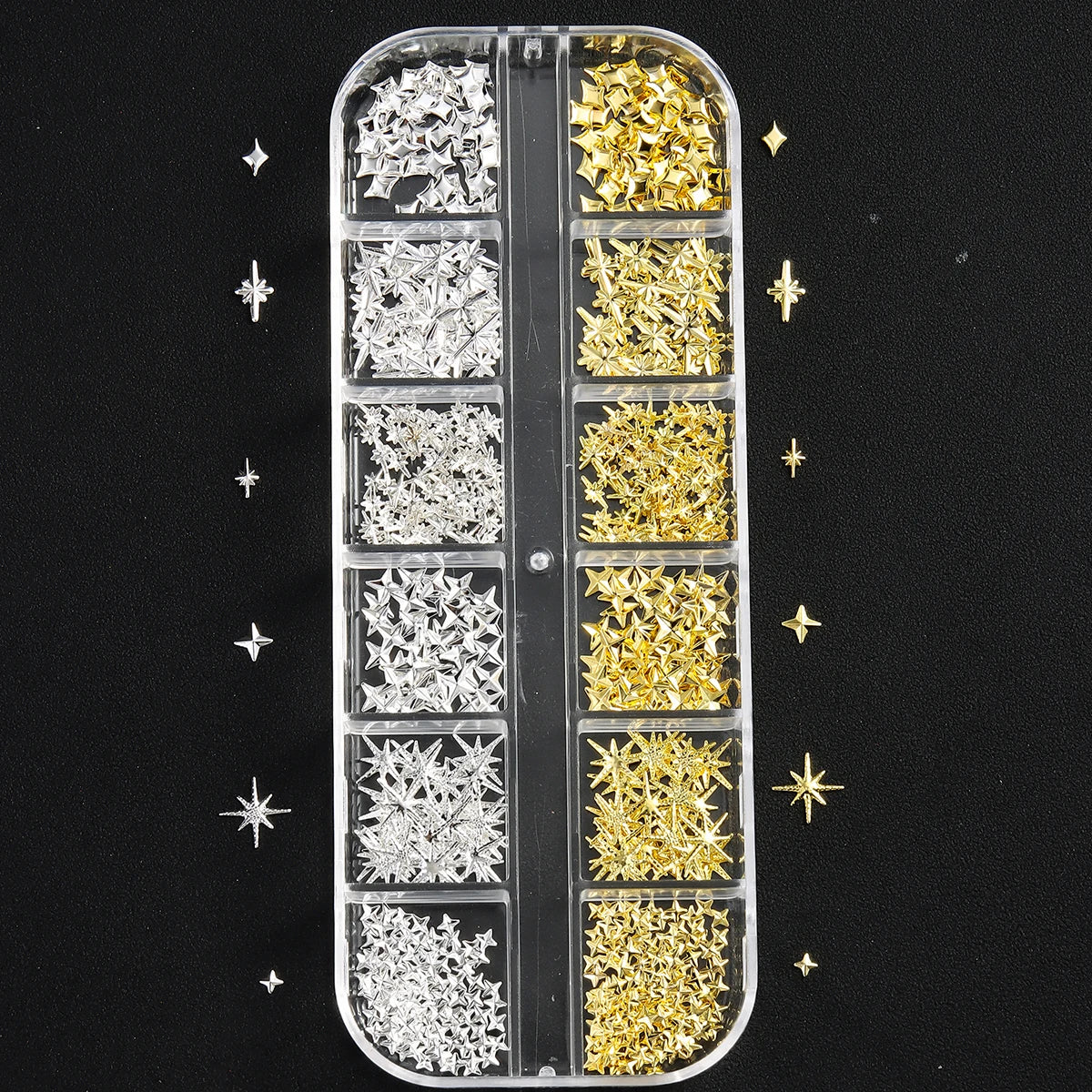 3D Gold Star & Moon Nail Charms for Nail Art view 8