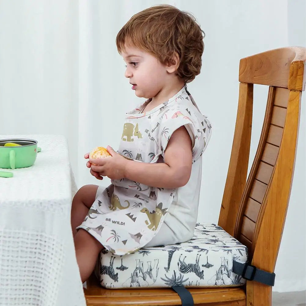 Portable Waterproof Booster Seat Cushion for Toddlers Height-Adjustable Non-Slip High Chair Pad Washable (12.6 x 12.6 x 3.15 in / 32 x 32 x 8 cm)