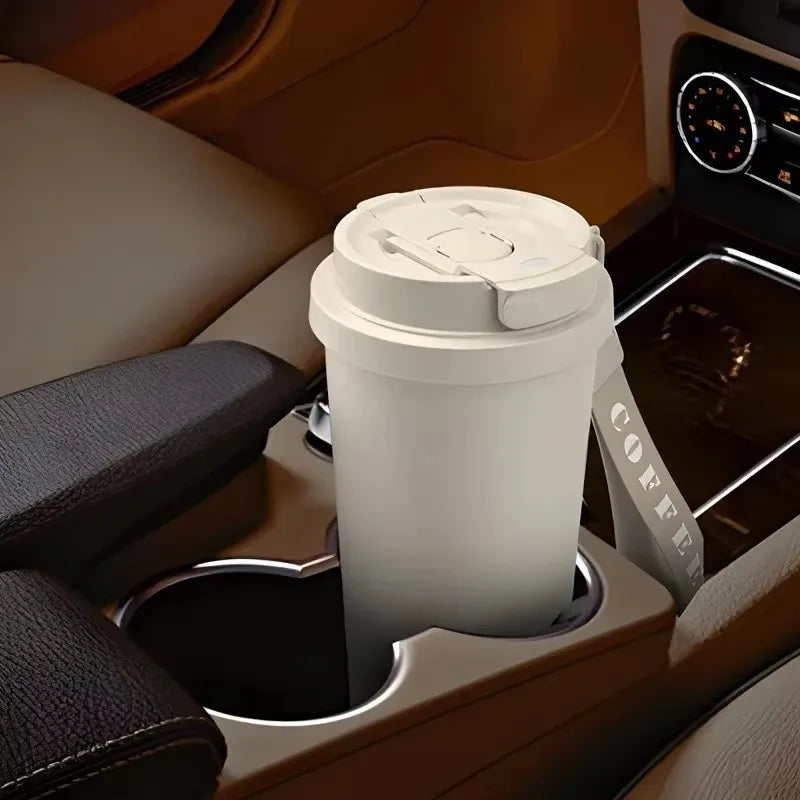 Large 18oz (530ml) Ceramic-Lined Stainless Steel Insulated Travel Mug – Double Wall Vacuum Thermos, Reusable Coffee Tumbler