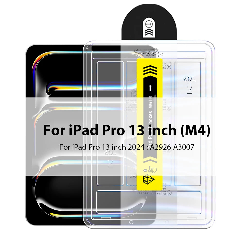 Tempered Glass Screen Protector for iPad Pro, Air & Mini — Fits 13-inch (33 cm), 12.9-inch (32.8 cm), 11-inch (27.9 cm), 10.9-inch (27.7 cm), 10.2-inch (25.9 cm), 8.3-inch (21.1 cm) — Anti-Fingerprint, Scratch-Resistant,