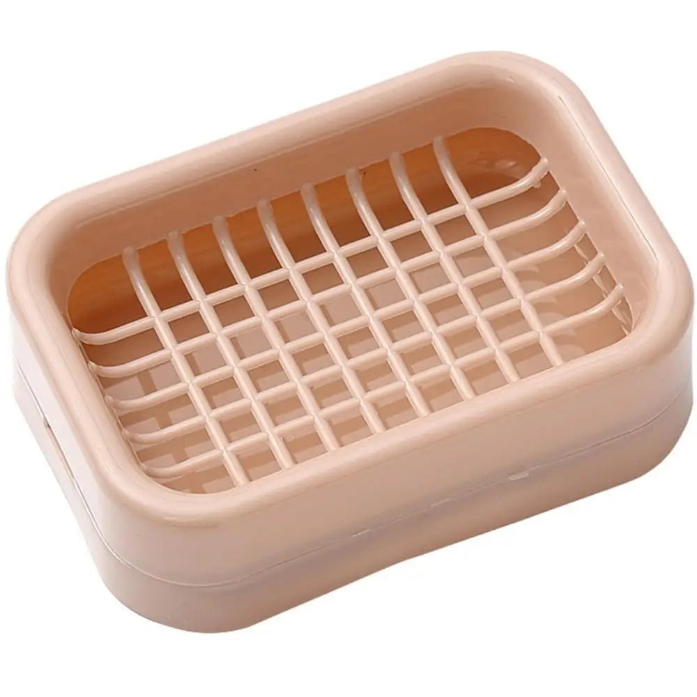 Double Layer Drain Soap Dish Portable Plastic Soap Holder for Bathroom & Travel (4.13 x 2.95 x 0.79 in / 10.5 x 7.5 x 2 cm)
