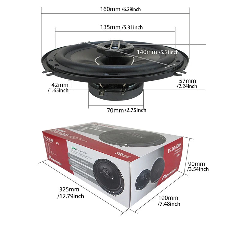 Pair 6-Inch (160mm) 3-Way Coaxial Car Speakers — 320W Peak Each, Full-Range HiFi Universal Fit