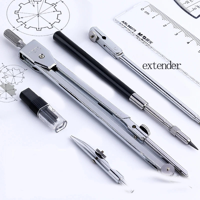 Metal Drawing Compass Set for Students — Exam-Grade Precision, Replacement Leads, 2/4/5-Piece Sets